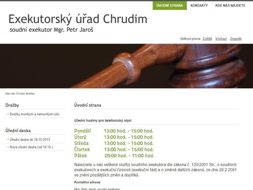 exekutorský úřad chrudim - soudní exekutor mgr. petr jaroš