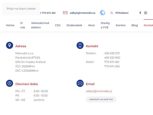 velkoobchod elektroinstalačním materiálem, hradec králové
