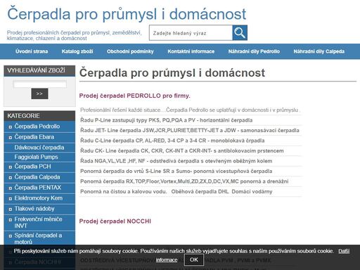 čerpadla pedrollo, elektromotory,frekvenční měniče, mechanické ucpávky.