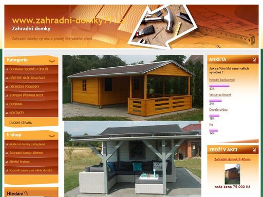 zahradní domky výroba a prodej. prodej zahradních domků, altánů,pergol a garážovích stání. 