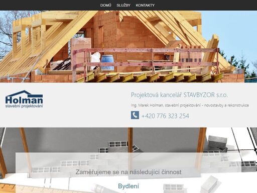 stavební projekty, dozorování staveb, občanská vybavenost, průmysl, zemědělství vyhotovení kompletních i dílčích stavebních projektů pro novostavby a rekonstrukce i odstraňování staveb.