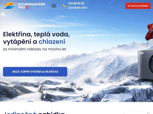 elektřina, teplá voda,vytápění a chlazení za minimální náklady na mnoho let akce: topný systém za 39.600 kč elektřina, teplá voda, vytápění a chlazení za minimální nákladyna mnoho let akce: přídavné baterie 2 kwh zdarma jedinečná nabídka dvojnásobná úspora za minimální náklady! další nabídky fve výkonem 5,5kwp elektrárna, která je dostupná pro každého.roční výroba > 5 000