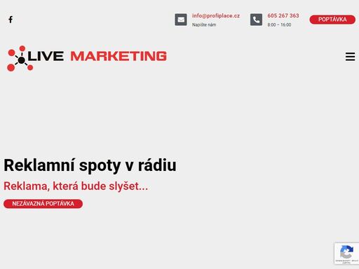 zajistíme reklamu v rádiu. vytvoříme reklamní rádiové spoty. obraťte se na nás. jsme největší poskytovatel rozhlasové reklamy.