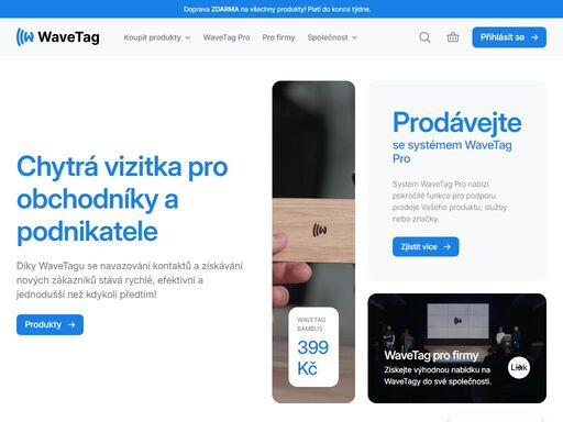 wavetag vizitka umožňuje sdílení kontaktu pouhým přiložením k telefonu. vyberte si z naší široké nabídky nfc vizitek nebo si vytvořte vlastní!