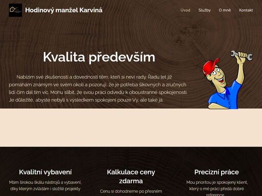nabízím své zkušenosti a dovednosti těm, kteří si neví rady. řadu let již pomáhám známým ve svém okolí a pozoruji, že je potřeba šikovných a zručných lidí čím dál tím víc. mohu slíbit, že svou práci odvedu k oboustranné spokojenosti. je důležité, abyste nebyli s výsledkem spokojeni pouze vy, ale také já.