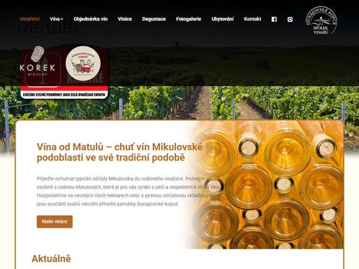 vinarstvi matula, vino matula, dolni dunajovice