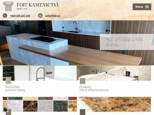 zpracování přírodního kamene a umělého kamene quartzforms, technistone, silestone . výroba dlažeb, schodů, koupelen, parapetů, kuchyňských desek, umyvadlových desek, kanalizačních kamenů, grilovacích kamenů, podstavců, fontán, pultů.