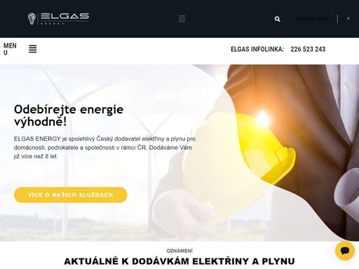 vítejte v elgasu! jsme tradiční dodavatel elektřiny a zemního plynu do domácností a firem po celé čr. dodáváme energetický řešení na míru.