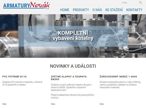 průmyslové armatury - vybavení kotelen.