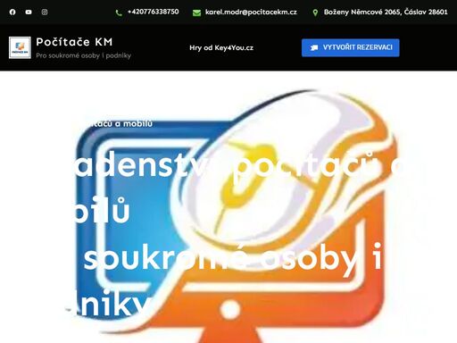 počítače km se zaměřuje na opravy a servis počítačů notebooků a mobilů v čáslavi a poradenství v oblasti it pro domácnost i firmy.