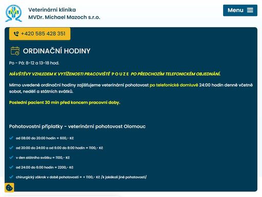 nabízíme komplexní veterinární služby od počátku roku 1992. veterinární pohotovost olomouc. v roce 2022 jsme oslavili 30 let.
