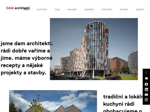 kancelář navrhuje stavby po celé čr i v zahraničí. významnou část portfolia zakázek tvoří vedle čistých novostaveb rekonstrukce historických budov často provázených moderní dostavbou.en.yml