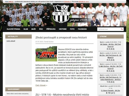klubový web sk zliv