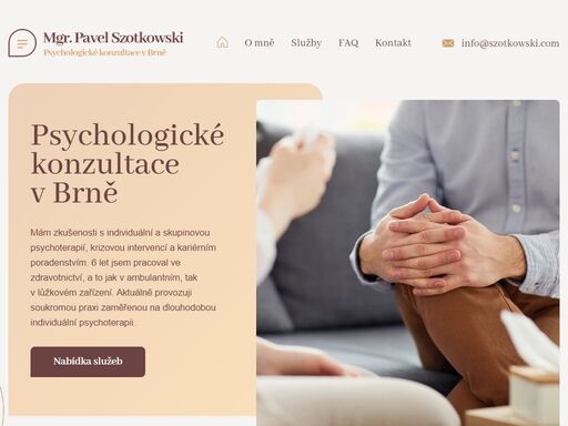 psychoterapie, psychodiagnostika, kariérní poradenství.