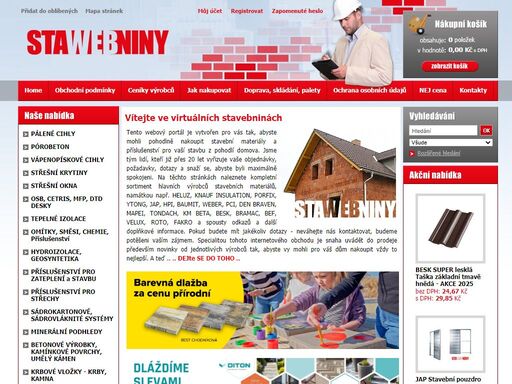 kompletní sortiment pro vaši stavbu - heluz, knauf insulaton, ytong, porfix, polystyren, knauf, isover, bef, km beta, besk, rigips, bramac, tondach, porotherm, knauf insulation, terran, thermopor, orsil a spousty dalších značek ..
