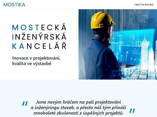 mostika s.r.o. inovace v projektování, kvalita ve výstavbě.