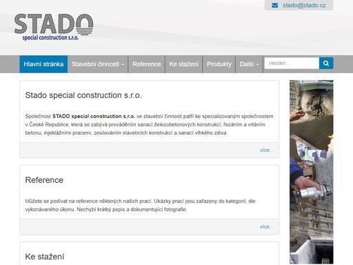 stado special construction, speciální stavební práce - řezání, vrtání a sanace betonu, uhlíkové lamely a tkaniny, injektáže, vlhké zdivo ...