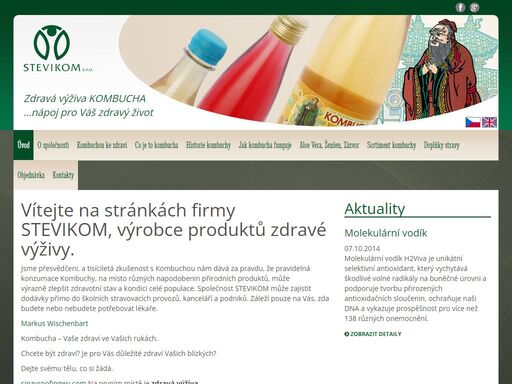 kombucha, aloe vera, ženšen, zázvor zdravá výživa kombucha-praha.cz