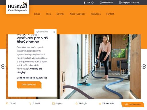 kvalitní centrální vysavače husky se zárukou 10 let. spolehlivý pomocník při každodenním úklidu.