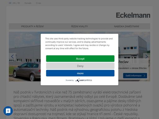 společnost eckelmann s.r.o. vyrábí elektrotechnické vybavení pro chladicí nábytek a speciální elektroniku dle individuálních požadavků zákazníka.