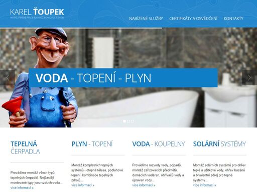 komplexní služby v oblasti instalatérství (voda - topení - plyn). instalace vody, odpadu, plynu a topení. prodej a montáž tepelných čerpadel.