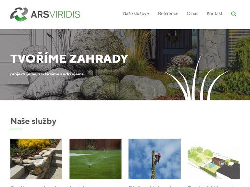 ars viridis pro vás vytvoří zahradu na klíč, návrhy zahrad, závlahové systémy, kácení stromů, péče o zeleň.