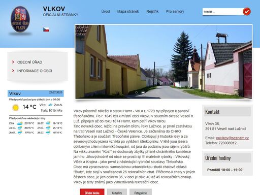 vlkov (německy wilkow) je obec v okrese tábor v jihočeském kraji. žije v ní 166[1] obyvatel. je to známá rekreační obec na okraji chko třeboňsko v blízkosti veselí nad lužnicí. na okraji obce se nachází vlkovská pískovna a přírodní rezervace písečný přesyp u vlkova. 