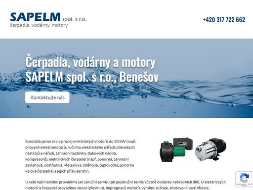 specializujeme se na prodej elektrických motorů. čerpadla, vodárny a motory sapelm spol. s r.o., benešov