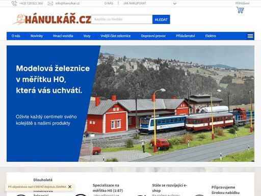 homepage. naše zkušenosti s modelovou železnicí přinášíme na váš monitor prostřednictvím e-shopu zaměřeného na měřítko ho (1:87). zakládáme si na osobním přístupu a spokojenost zákazníka je naší prioritou.
stále vylepšujeme náš e-shop a vítáme vaše návrhy pro zlepšení služeb. děkujeme za vaši přízeň a věříme, že u…