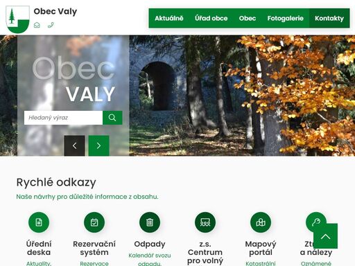 oficiální stránky obce valy