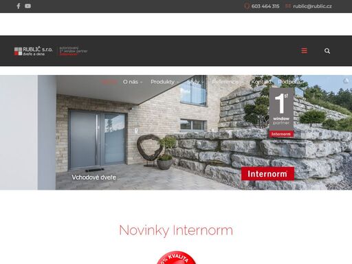 rublič s.r.o. - autorizovaný obchodní partner internorm - okna, dveře. ... více informací na mob: 606 336 036 a 603 464 315 rublič s.r.o..