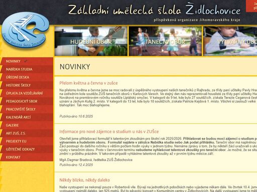 oficiální webová prezentace základní umělecké školy židlochovice.