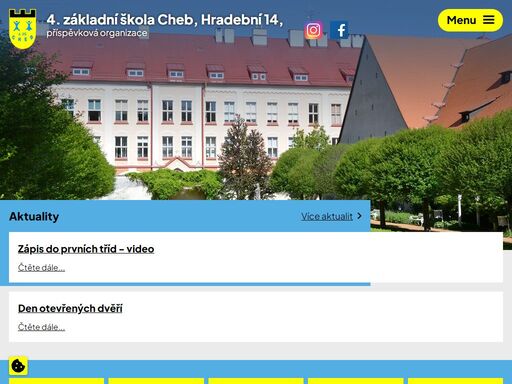 4. základní škola cheb je umístěna ve dvou historických, modernizovaných budovách na okraji historické části města.