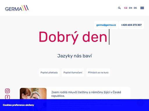 germa - překladatelská a tlumočnická agentura germa. překlady, tlumočení, simultánní překlad, jazykové vzdělávání.