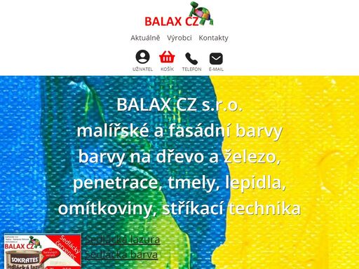 barvy, laky, tmely,omítky, lepidla, malířské nářadí, stříkací technika, úklidové prostředky a drogerie.