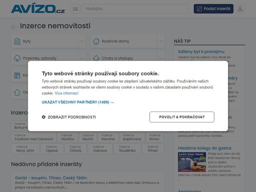 reality, inzerce, byty, domy, realitní kanceláře, bydlení, rodinné domy, komerční nemovitosti, realitní kancelář, pronájem bytů, podnájem, pozemky. reality, inzerce nemovitostí - prodejte nebo pronajměte nemovitost snadno a rychle na serveru avízo.cz
