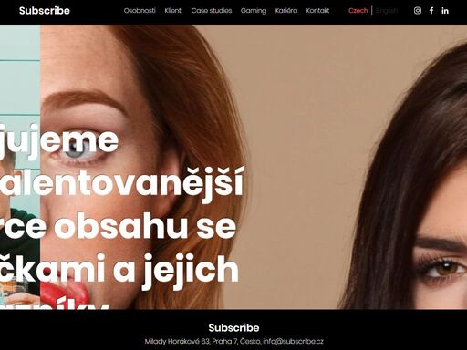 
subscribe spojuje nejtalentovanější tvůrce obsahu se značkami a jejich zákazníky. 