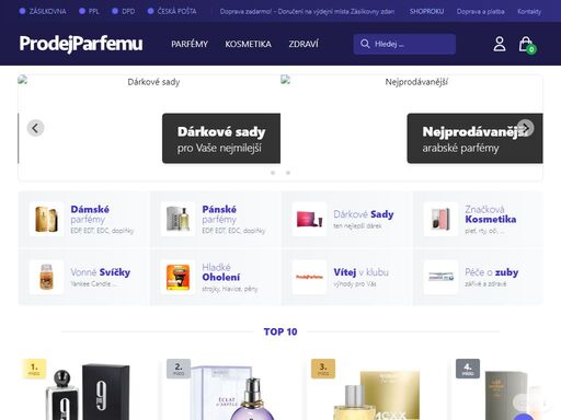 prodejparfemu.cz nejlevnější internetová parfumerie vám přináší pouze originální značkové parfémy a kosmetiku za ty nejlepší ceny. cerifikovaný obchod, vítěz shoproku.
