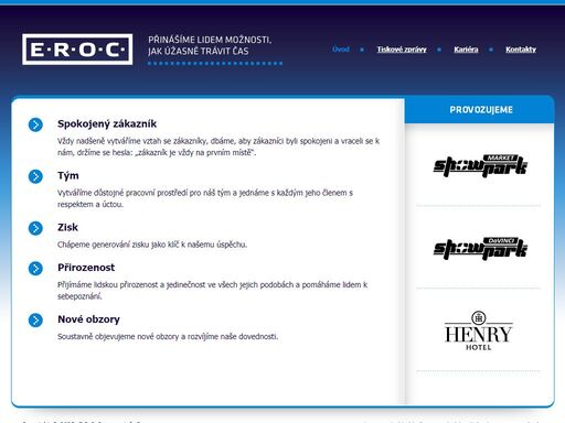 e.r.o.c. s.r.o. – přinášíme lidem možnosti, jak úžasně trávit čas