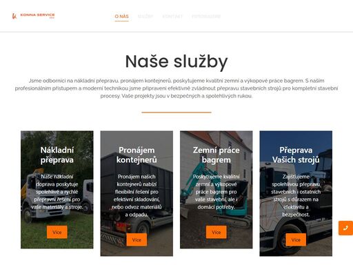 koná service s. r. o. je společnost zaměřená na poskytování kvalitních služeb v oblasti nákladní přepravy a zemních prací s použitím moderních technologií.