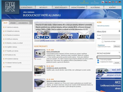 firma alu-sv nabízí služby v oblasti dodávky dílů a sestav pro nástavby nákladních automobilů. hlavním zaměřením jsou valníkové nástavby, skříňové nástavby arcal a třístranné shrnovací systémy csmax a csmini. zboží je vyráběno na základě technické dokumentace alu-s.v.