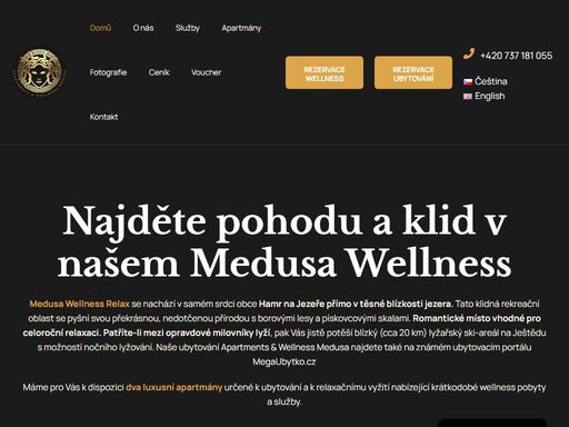 medusa wellness relax se nachází v samém srdci obce hamr na jezeře přímo v těsné blízkosti jezera. objednejte si termín ještě dnes.