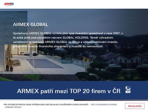společnost armex global se zaměřuje na nákup a správu investic finančních a investic do nemovitostí.