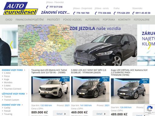 dovoz a prodej zánovních vozů ford, vw, aj. v osobních, užitkových i devitimístných verzích