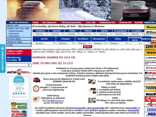 pneumatiky akcnipneu.cz. online prodej letních a zimních pneu. doprava pneumatik po celé čr. pneuservis olomouc.