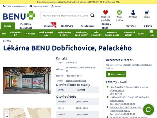?bezbariérová lékárna v dobříchovicích s rozšířeným sortimentem dermokosmetiky, dětské výživy a geriatrické a zubní péče.?