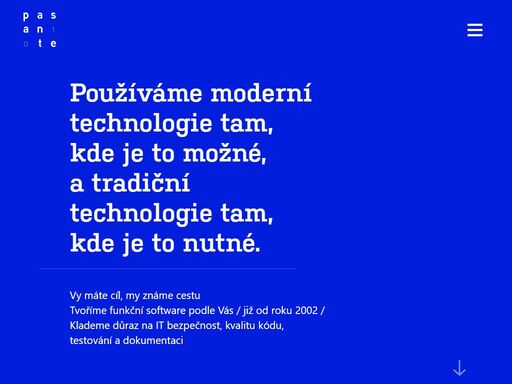 webové stránky společnosti pasante sro.