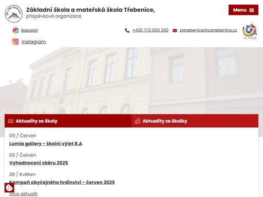 základní škola a mateřská škola třebenice je moderní škola s individuálním přístupem k vzdělávání.