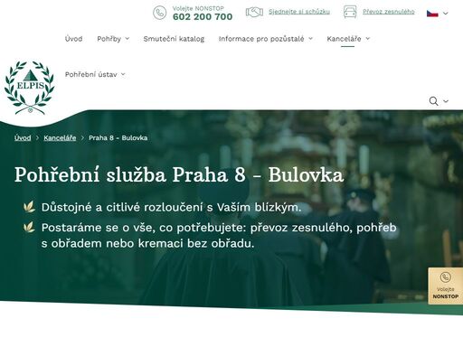 postaráme se o důstojné a citlivé rozloučení s vaším blízkým. sjednejte si schůzku v naší kanceláři na praze 8. volejte nonstop 602 200 700.