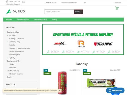 jednička na trhu se sportovní výživou a fitness doplňky. actionfitness.cz